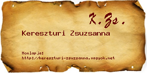Kereszturi Zsuzsanna névjegykártya